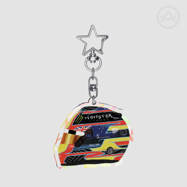 Oscar Piastri Helmet Broken Glass Acrylic Keychain - 1.97"(50mm)