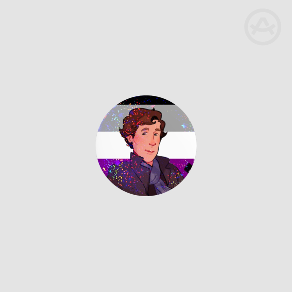 Sherlock Holmes asexual pride (mini pin)