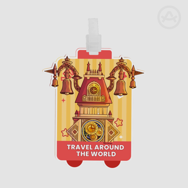 Kingdom Hearts Twilight Town Clock Tower Plastic PET Luggage Tag