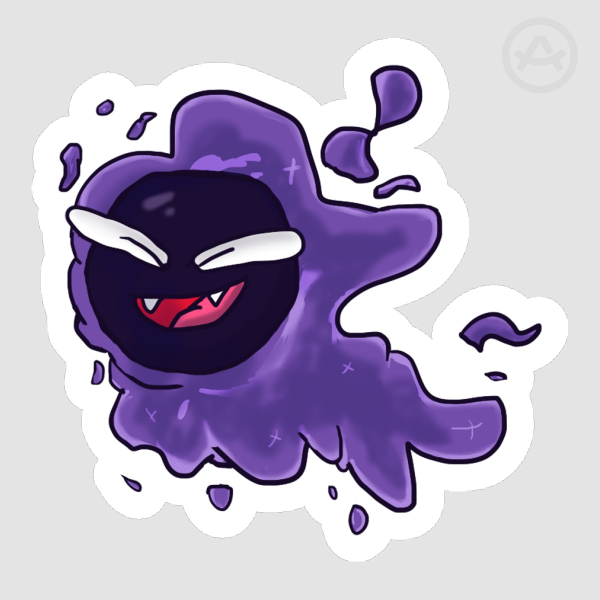Gastly Matte Sticker Large