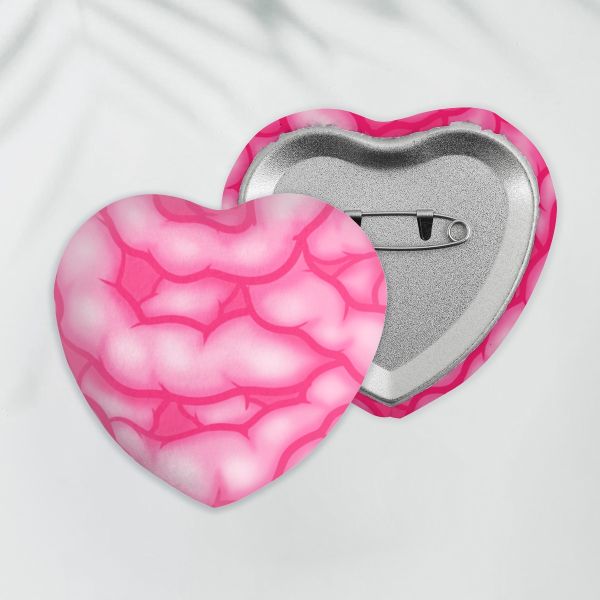 CuteGore intestines Heart Shape Plush Badge