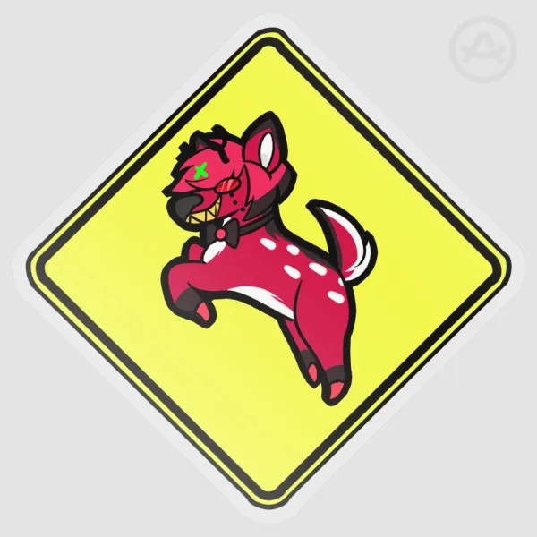 Hazbin Hotel Alastor Deer Xing Matte Vinyl Sticker