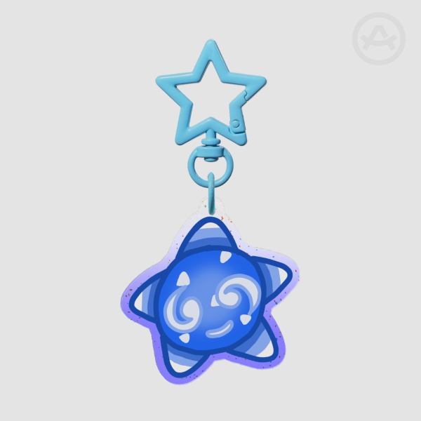 Blue Minior Glitter Keychain
