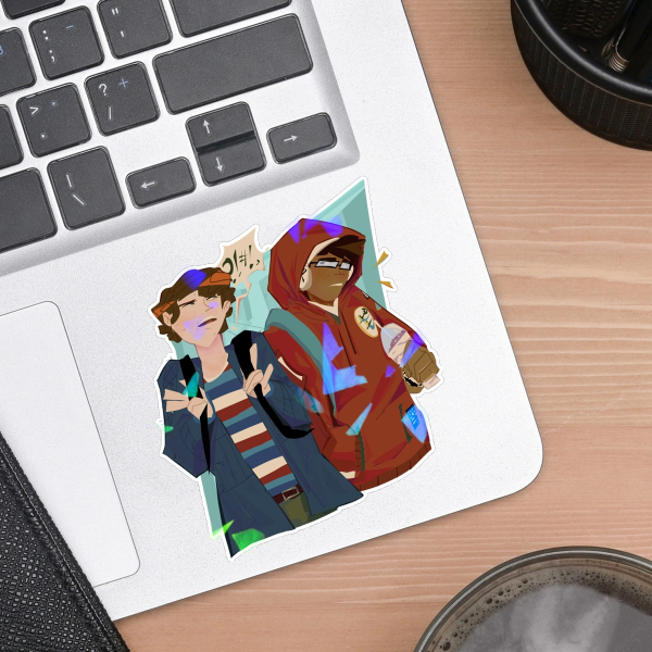 💥🎮Jeremy and Michael Holographic Sticker (BMC👾💊)