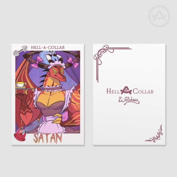 Satan Holographic Photocard || Maid Cafe Hell-a-Collab