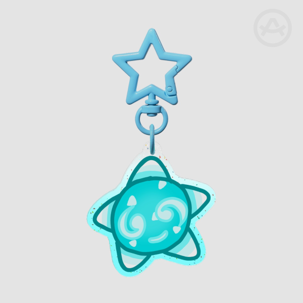 Cyan Minior Glitter Keychain