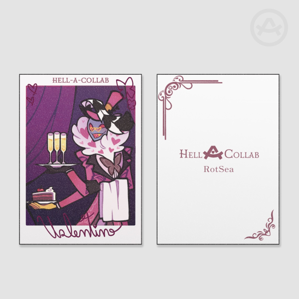 Valentino Holographic Postcard || Maid Cafe Hell-a-Collab