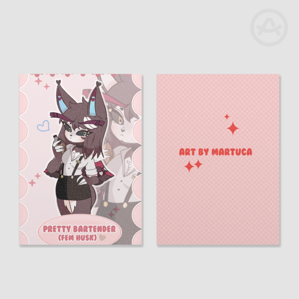 ''Pretty bartender'' - Female Husk holo card | Hazbin Hotel fancard