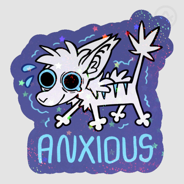 Anxious Vernid Glitter Sticker