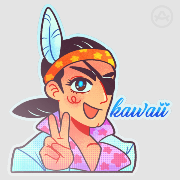 kawaii majima clear sticker