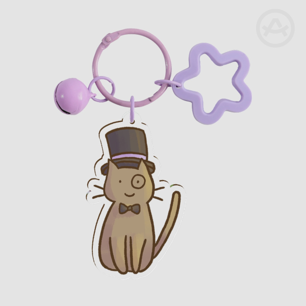 Well-Dressed Sir Cat Acrylic Keychain