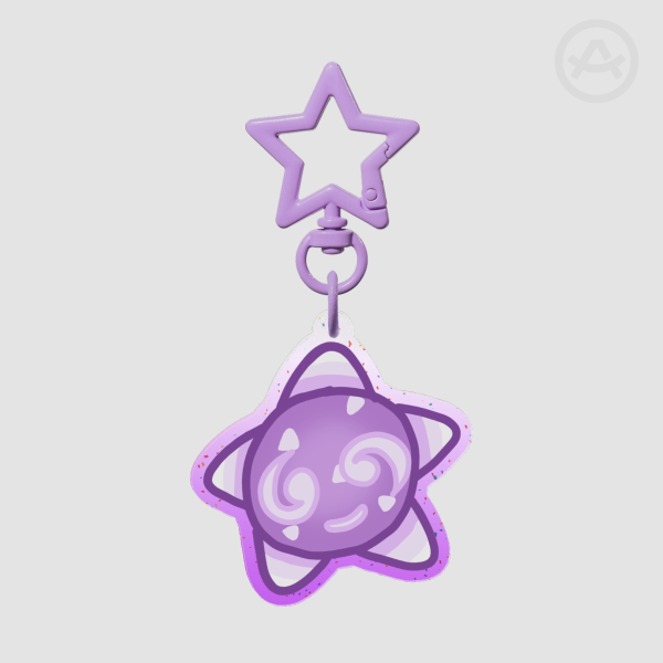 Purple Minior Glitter Keychain
