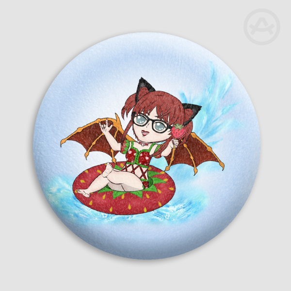 Chibi Choco Summer Plush Badges