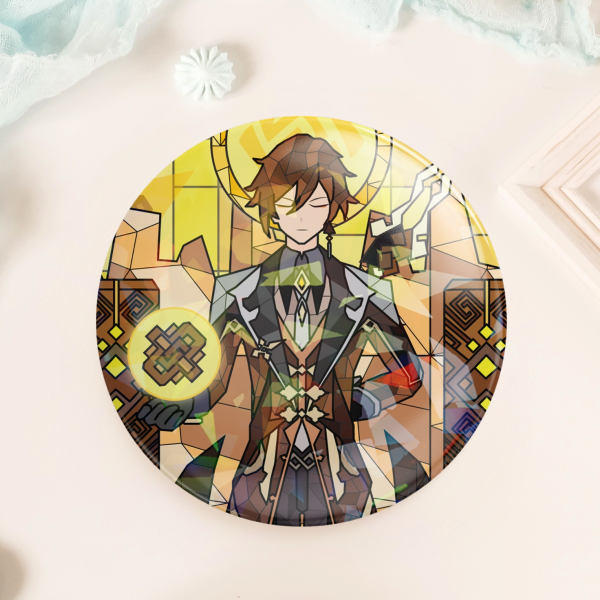 [Genshin Impact] Zhongli Round Badges (Button Pins)