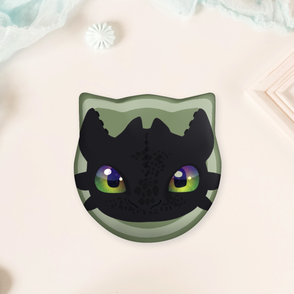 Cat Shape Toothless Badge