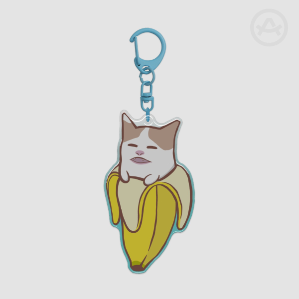 Cat No Bananya Acrylic Charm with Epoxy