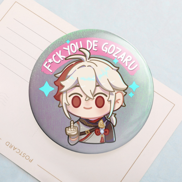 Genshin Impact Hoyo Kaedehara Kazuha Holographic Badges