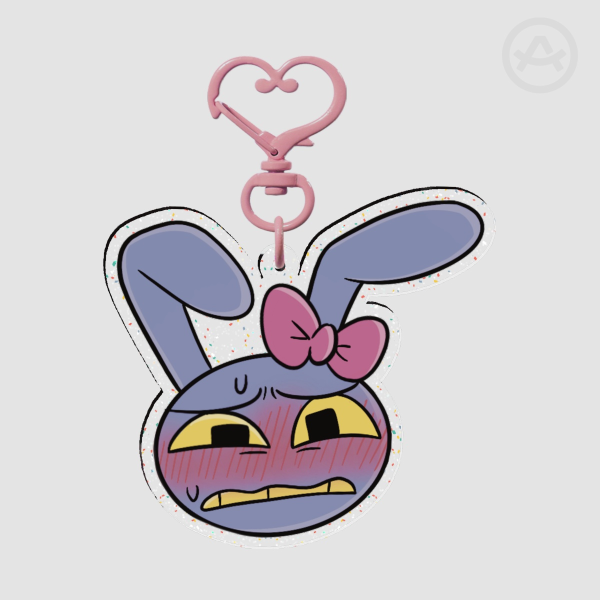 Jax with pink bow Acrylic Keychain