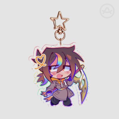 Mono hue keychain with glitter
