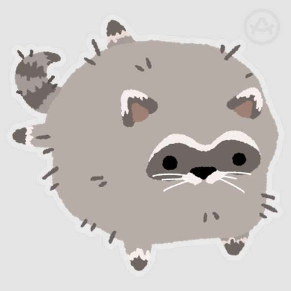 Jimothy/Raccoon - Sticker (10x9 cm)