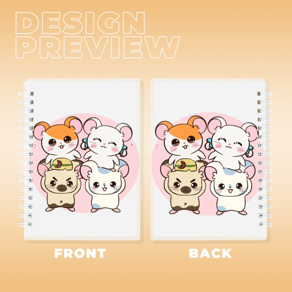 Hamtaro A6 Double-side Spiral Notebook