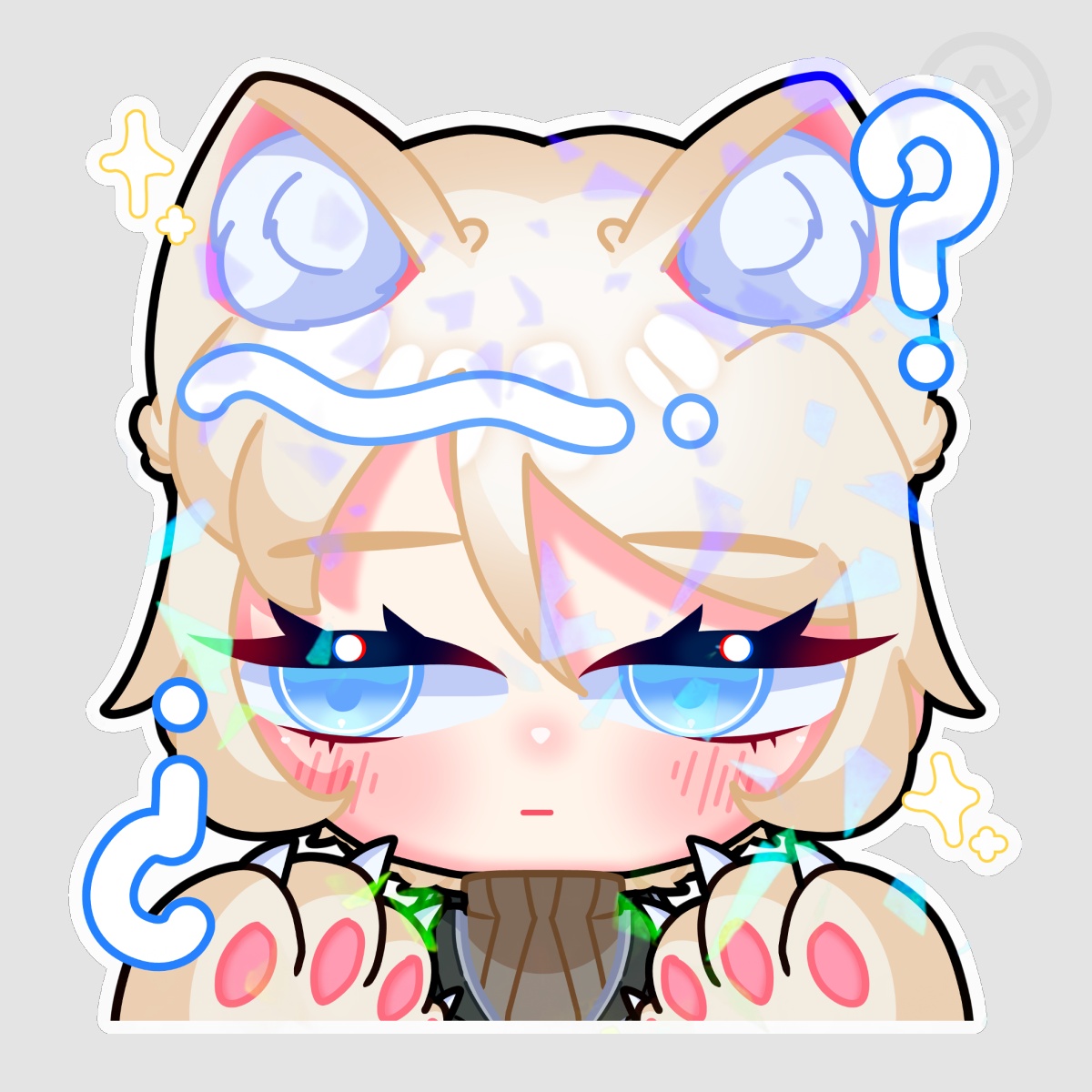 Faust Cat girl Die Cut Holographic Sticker
