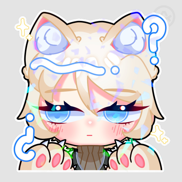 Faust Cat girl Die Cut Holographic Sticker