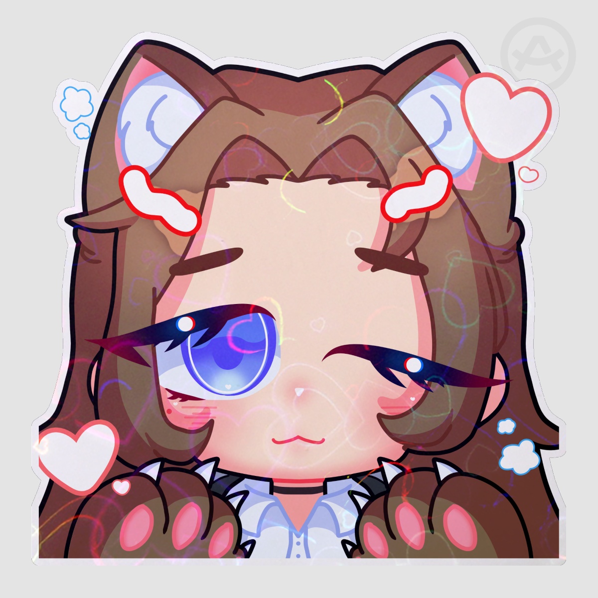 Rodion Cat girl Die Cut Holographic Sticker