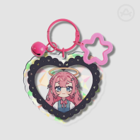 Shoulder Angel Heart Keychain
