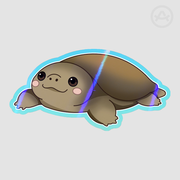 Snapping Turtle - Colored Edge Die Cut Stickers