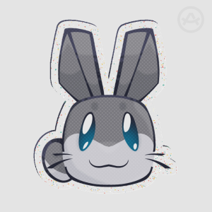 Grey Roblox Bunny Acrylic Pin