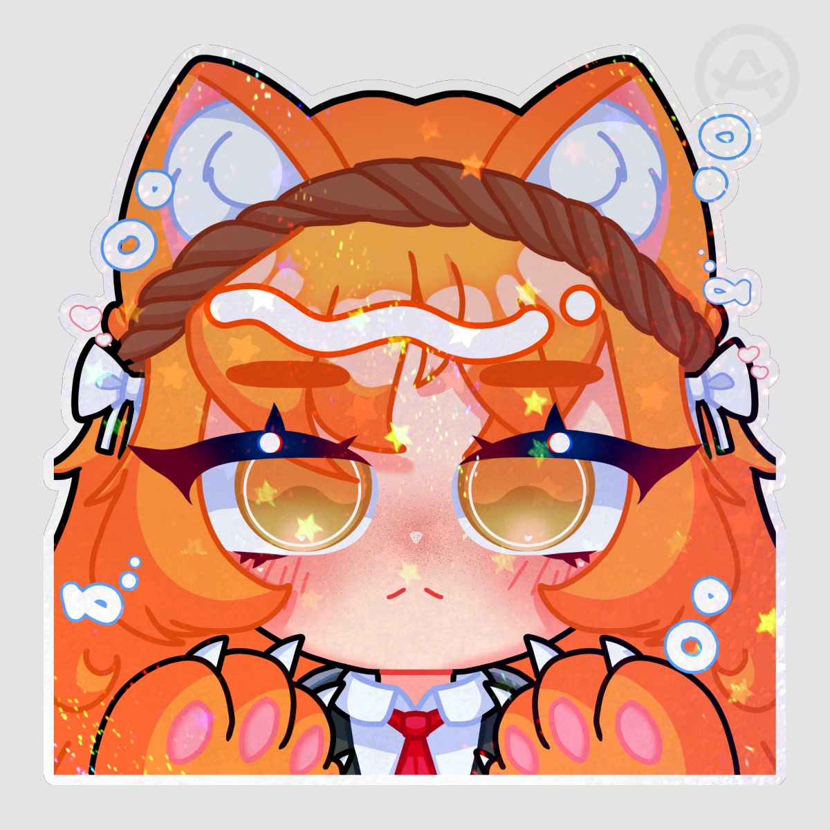 Ishmael Cat Girl Die Cut Holographic Sticker