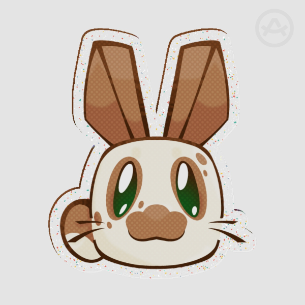 Brown and White Roblox Bunny Acrylic Pin