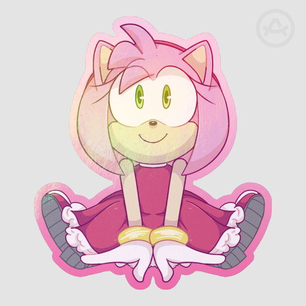 SONIC THE HEDGEHOG] [PYROBOXES] AMY ROSE DIECUT STICKER