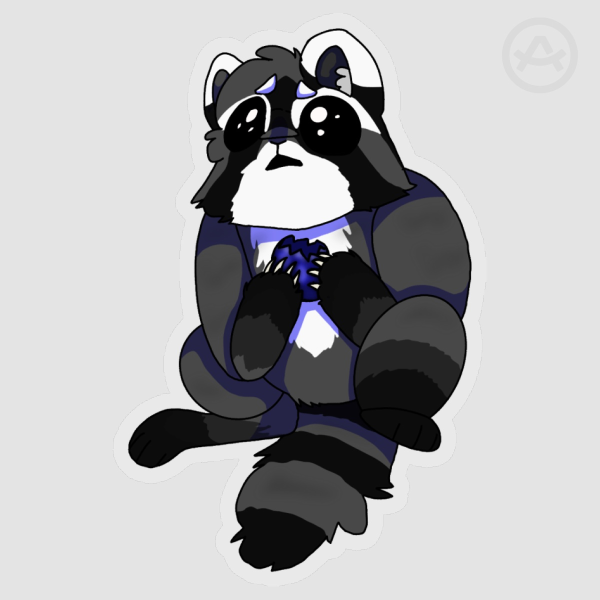 JIMOTHY RACCOON STICKER Clear PET Vinyl Die Cut Stickers