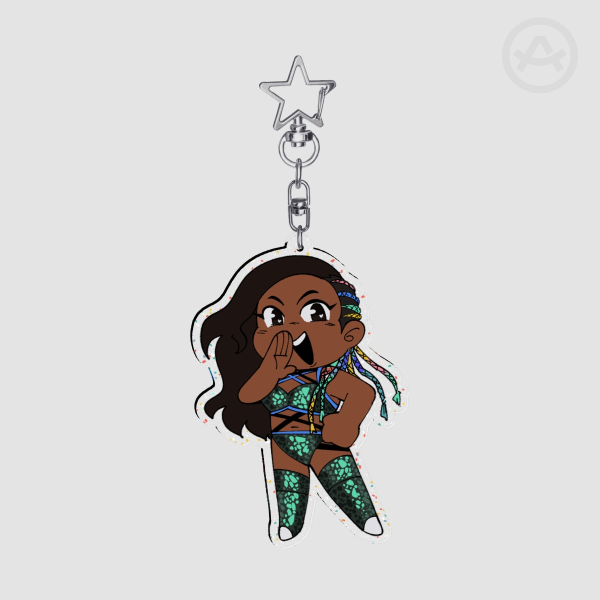 Powerful Athena Glitter Acrylic Keychains