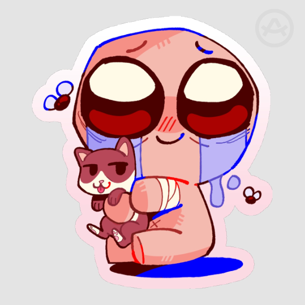 Isaac - Cat - The binding of Isaac Sticker