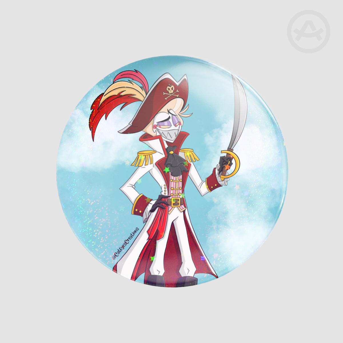 Pirate Lucifer Button Pin