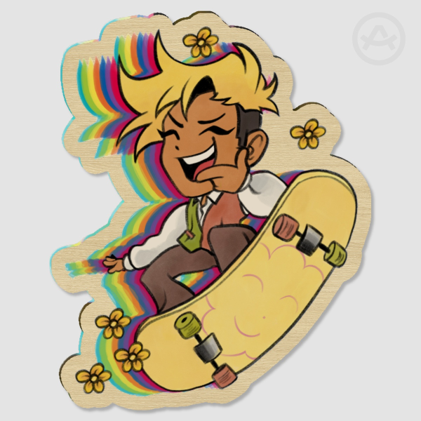✦ Flowery Wooden Pin