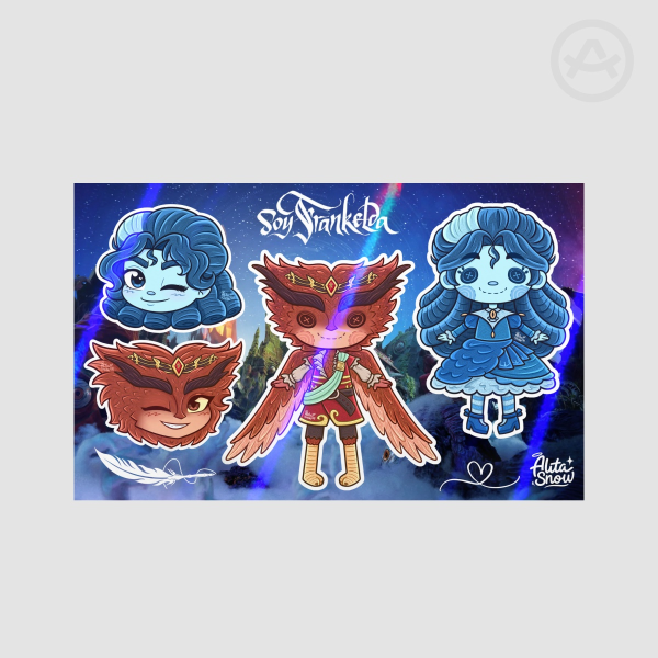 Frankelda 🩵 Coated Paper Sticker Sheet