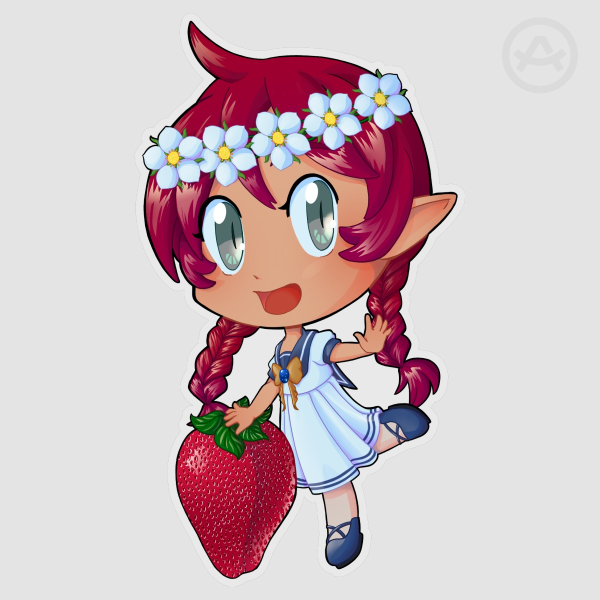 Azure's Summer Strawberries - Clear PET Vinyl Die Cut Stickers