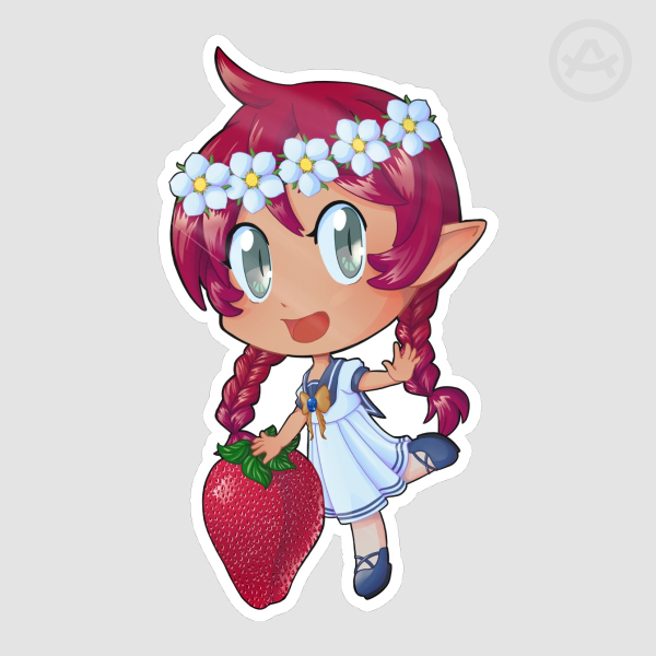 Azure's Summer Strawberries - Die Cut Stickers