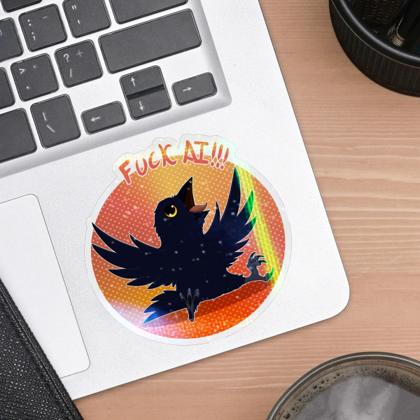 Raven Agains the AI Sticker