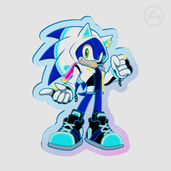 Neon Sonic Acrylic Pin badge