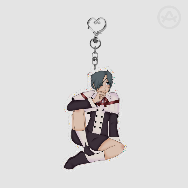 Glittery Ciel Phantomhive Black Butler Kuroshitsuji Keychain