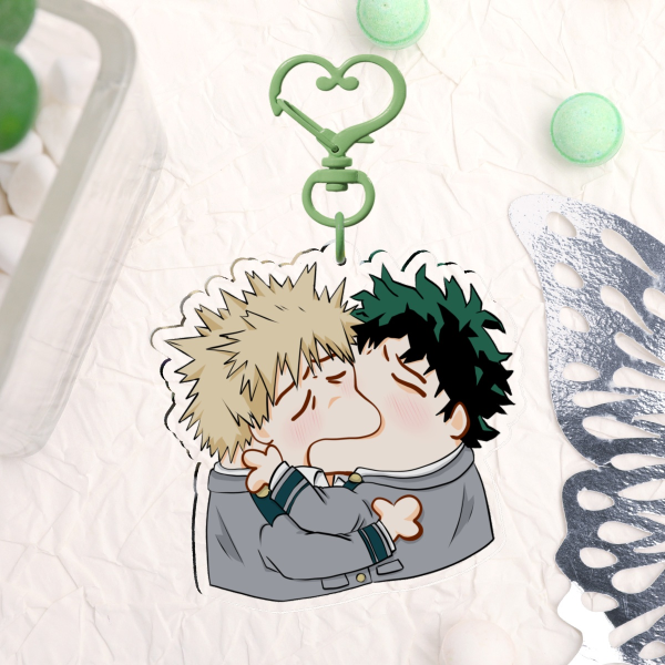 MHA BakuDeku Kiss Meme Keychains