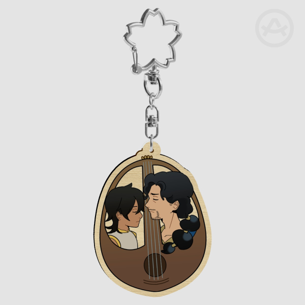 Coustas and Dagda Witch Hat Atlier Wooden Keychains (CONTAINS MANGA SPOILERS)