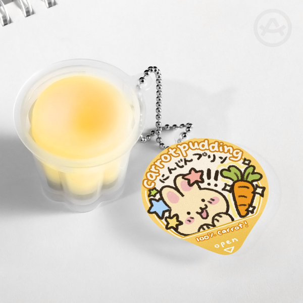 bunny's carrot pudding squishy jelly keychain