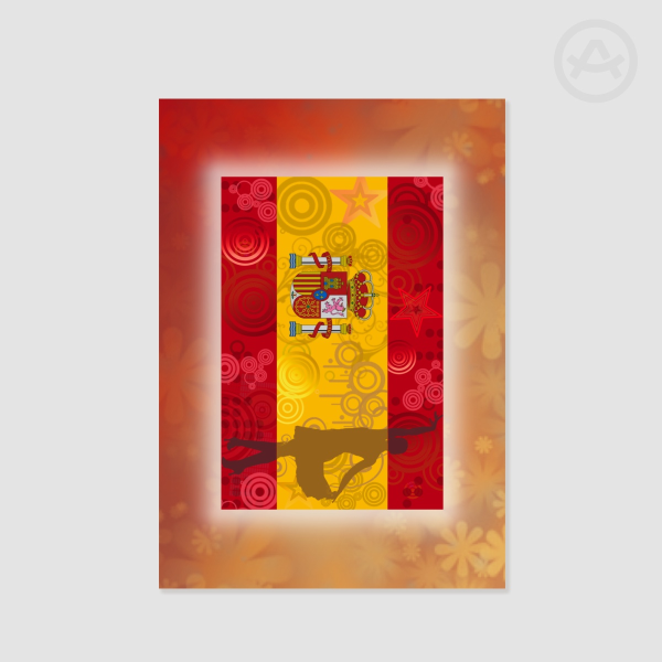 Spain Frutiger Metro Flag Poster - Small