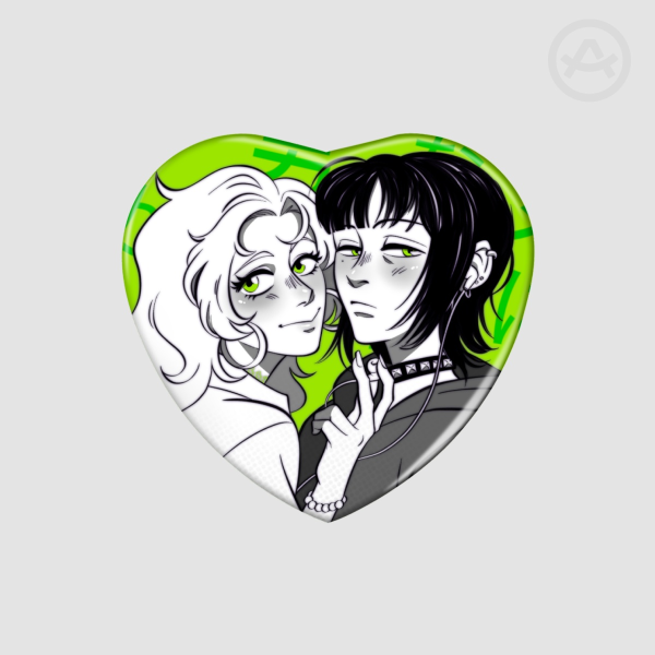 MitsuAya Heart Shaped Holographic Badge